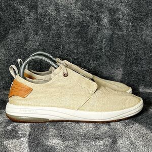 Merrell Gridway Canvas Sneaker Shoe Womens Size 7.5 Vibram Lightweight Tan Beige